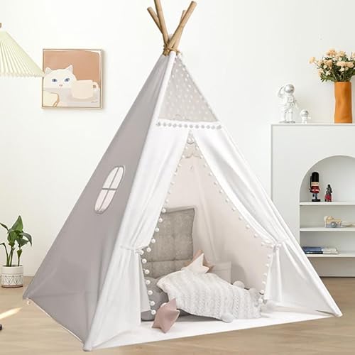 ChicSoleil Indische Kinderzelte,Tipi Zelt für KinderInnenspielhäuser, Prinzessinnen Spielzeughäuser，Tragbare Tipi Spielzelt，Picknick-Requisiten im Freien A von ChicSoleil