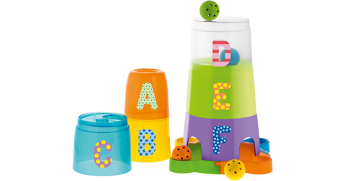 2 in 1 Stapelbecher und Kugelbahn mehrfarbig von Chicco