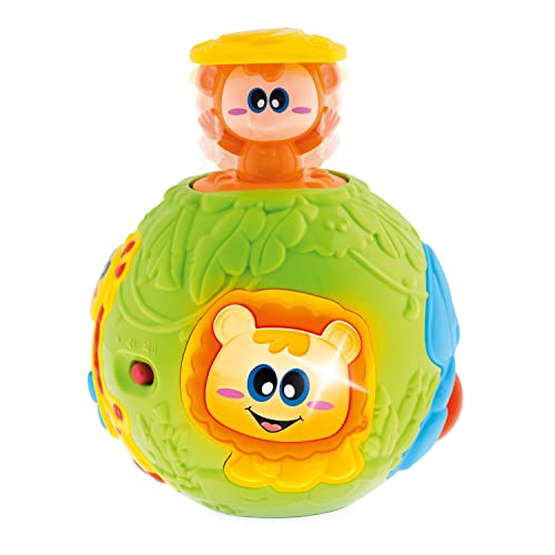 Chicco Pop Up Ballspiel, Musikball mit Überraschungseffekt, Dschungel-Thema mit Lichtern, Klängen und Kuckuckuck-Effekt, entwickelt manuelle Fähigkeiten, 6-36 Monate von Chicco
