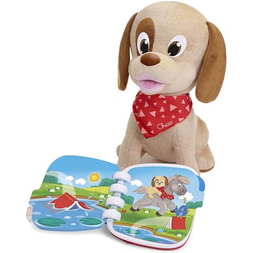 Chicco Lucky The Little Puppy Interaktiver sprechender Plüschhund Lernspiel Puppet mit realistischen Worten und Geräuschen - Spielzeug für Kinder ab 18 Monaten von Chicco