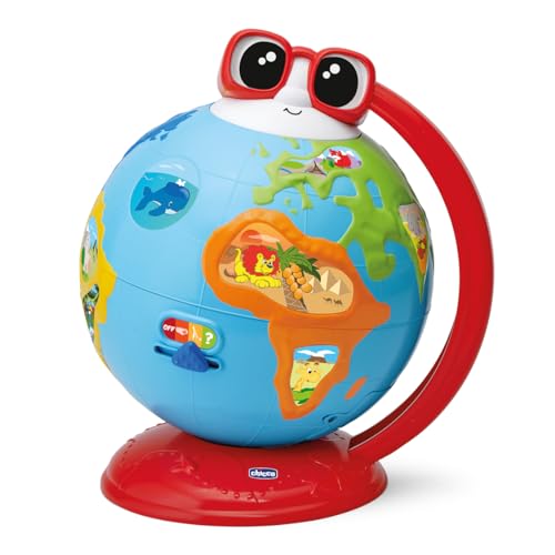 Chicco Edu Globe, Pädagogischer Deutsch-Sprechender Globus, zum Lernen von Geografie, Musik, Wissenswertem, Flora, Fauna und so weiter, 300+ Sätze, Rätsel und Lieder, Montessori-Methode von Chicco