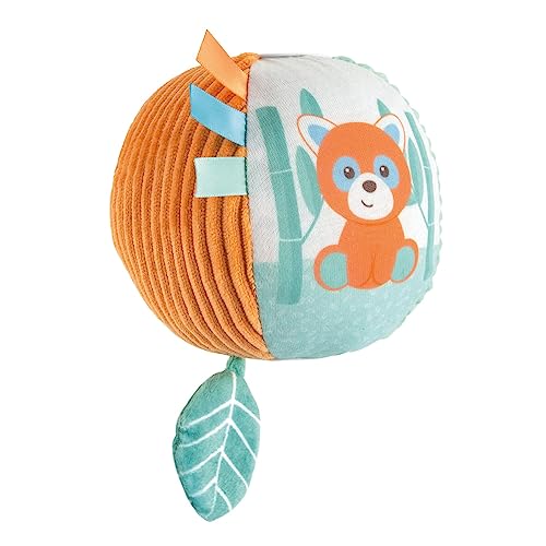 Chicco My Sweet Doudou Panda & Chameleon Ball, weicher Ball aus verschiedenen Stoffen, mit Klimpern, leicht zu greifen, manuelle Aktivitäten, Babyspielzeug, erstes Spiel für Kleinkinder, ab 0 Monaten von Chicco