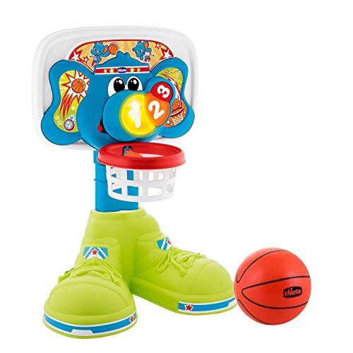 Chicco Basket League Elektronischer Basketballkorb Kinder, Mini Basketballkorb für Innen mit Geräuschen u. Lichteffekten, Höhenverstellbar, Inklusive Ball - Spielzeug für Kinder 18 Monate - 5 Jahre von Chicco