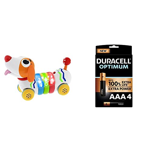 Chicco DogReMi Funkgesteuerter Hund, Interaktives Bellendes und Laufendes Spielzeug mit Lichtern und Geräuschen + Duracell NEU Optimum AAA Micro Alkaline Batterien, 1.5V LR03 MX2400, 4er-Pack Chicco DogReMi Funkgesteuerter Hund, Interaktives Bellendes und Laufendes Spielzeug mit Lichtern und Geräuschen + Duracell NEU Optimum AAA Micro Alkaline Batterien, 1.5V LR03 MX2400, 4er-Pack von Chicco