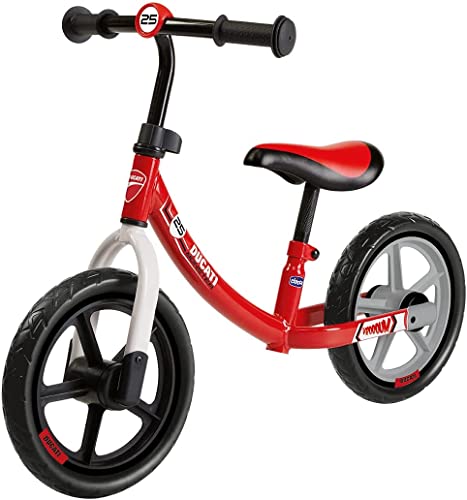 Chicco Ducati Monster Laufrad, Kinderfahrrad ohne Pedale für Balance, mit verstellbarem Lenker und Sattel, max. 25 kg, 60 cm, rot, 2-5 Jahre. von Chicco