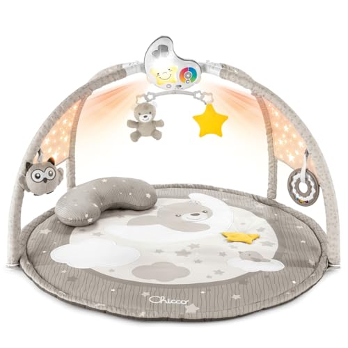 Chicco Enjoy Colours 3in1 Spielmatte, Multifunktionsspielbogen für Neugeborene mit Baby Aktivitätendecke, Sternenprojektor, abnehmbarem Baby-Nachtlicht mit entspannender Musik von Chicco