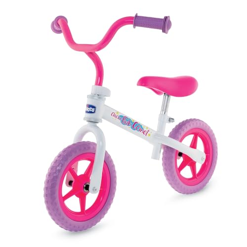 Chicco Pink Comet Laufrad für Kinder 2-5 Jahre, Kinder Laufrad fürs Gleichgewicht, mit höhenverstellbarem Sattel und Lenker, max. 25 kg, Weiß/Pink - Spielzeug für Kinder 2-5 Jahre von Chicco
