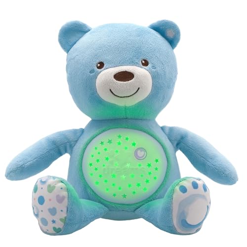 Chicco First Dreams Baby Bär Plüsch-Teddybär, weicher Projektor mit Nachtlicht, Lichteffekten und entspannenden Melodien, Kinderspielzeug 0+ Monate, Hellblau, TU Chicco First Dreams Baby Bär Plüsch-Teddybär, weicher Projektor mit Nachtlicht, Lichteffekten und entspannenden Melodien, Kinderspielzeug 0+ Monate, Hellblau, TU von Chicco