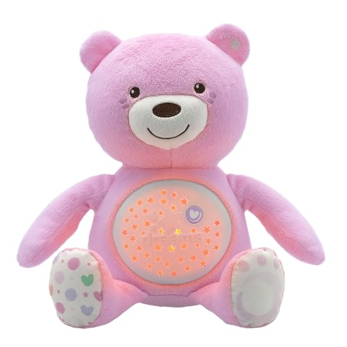 Chicco First Dreams Baby Bär Plüsch-Teddybär, weicher Projektor mit Nachtlicht, Lichteffekten und entspannenden Melodien, Rosa - Kinderspielzeug 0+ Monate Chicco First Dreams Baby Bär Plüsch-Teddybär, weicher Projektor mit Nachtlicht, Lichteffekten und entspannenden Melodien, Rosa - Kinderspielzeug 0+ Monate von Chicco