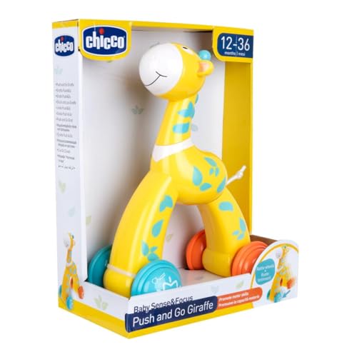Chicco Giraffe Push&Go, Spielzeug für Kinder von 12-36 Monaten, zur Förderung der Psychomotorik, REGT Kinder zum Laufen an, farbenfrohes Design, mit gummierten Rädern, Spielzeug für Kleinkinder Chicco Giraffe Push&Go, Spielzeug für Kinder von 12-36 Monaten, zur Förderung der Psychomotorik, REGT Kinder zum Laufen an, farbenfrohes Design, mit gummierten Rädern, Spielzeug für Kleinkinder von Chicco