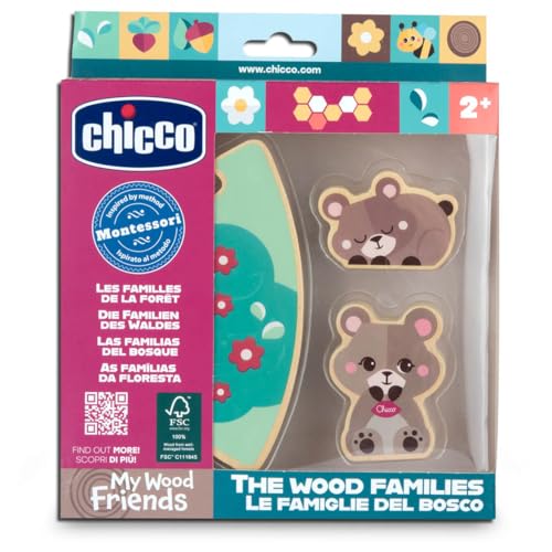 Chicco, Sammelfiguren aus Holz, Montessori-Spiel, 2 Bären, 1 Puzzleteil, Entdecke das Universum My Wood Friends, Geschichten erfinden, Mädchenspiel, Kinderspiel ab 2 Jahren, Geschenkidee Chicco, Sammelfiguren aus Holz, Montessori-Spiel, 2 Bären, 1 Puzzleteil, Entdecke das Universum My Wood Friends, Geschichten erfinden, Mädchenspiel, Kinderspiel ab 2 Jahren, Geschenkidee von Chicco
