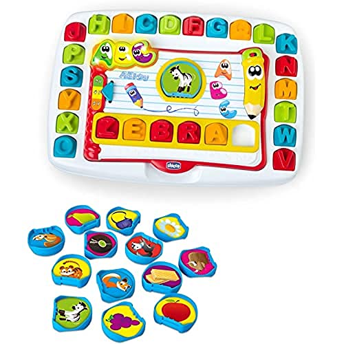Chicco Leo & Lernen Lernspiel Edu4You Elektronischer Aktivitätstisch zum Lernen der Buchstaben des Alphabets, inspiriert von Montessori, Spielzeug für Kinder von 3 bis 6 Jahren von Chicco
