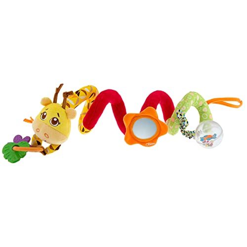 Chicco Mrs Giraffe Kinderwagenkette, Baby Kinderwagen Spielzeug in Form einer Giraffe, Kinderwagen Spielzeug mit Babyrassel, Ring mit Anhängern und Spiegel, Baby Spielzeug für Babys 6 Monate - 3 Jahre von Chicco
