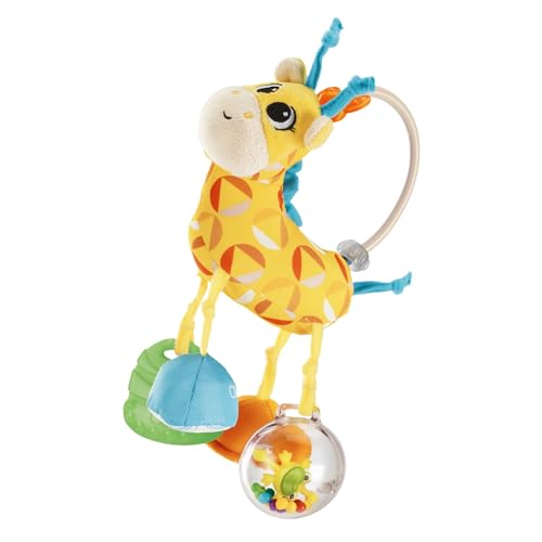 Chicco Mrs. Giraffe Toy, niedliche Giraffenrassel mit verschiedenen weichen Texturen, leicht zu greifen, voller manueller Aktivitäten, Kinderspielzeug 3-24 Monate von Chicco