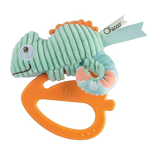 Chicco My Sweet Doudou Chameleon Spielzeug, hergestellt mit hochwertigen Stoffen, weicher Kunststoffring, beruhigend während der Zahnungszeit, Babyspielzeug, 3-18 Monate von Chicco