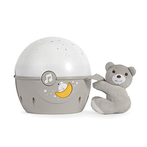 Chicco Next2Stars Baby-Nachtlicht, Neutral | Sternenlichtprojektor für Babybetten und Krippen, Soundsensor, 3 Lichteffekte und Musik, 1 Stück von Chicco