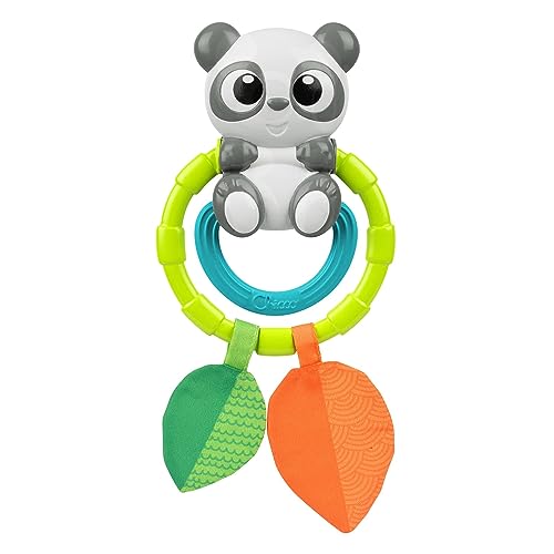 Chicco Panda-Rassel, mit weichen Kunststoffringen zum Zahnen, leicht zu greifen, fördert die Entwicklung der manuellen und visuellen Aktivität, Babyspielzeug 0-18 Monate von Chicco