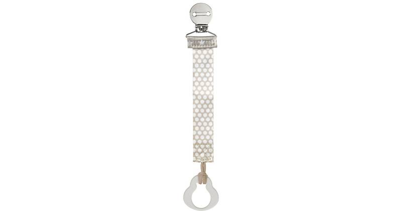 Schnullerband Neutral, mit Knopf und Ring, Punkte beige von Chicco