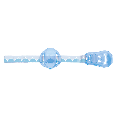 chicco Schnullerband mit Saugerschutz, Clip und Klettband in blau von Chicco
