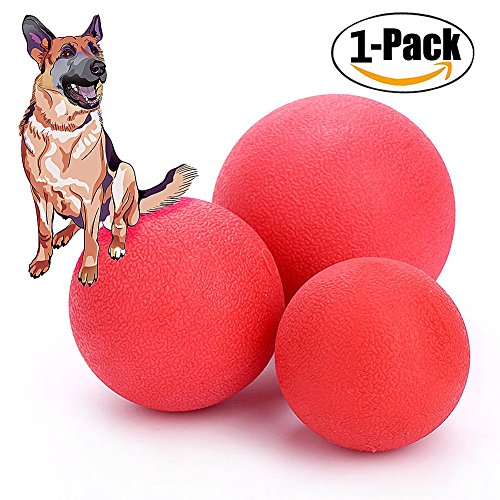 Chickw1 Hundespielzeug Ball, 1PC Rote Solide Biss- Beständig Elastisch Hund Ball Spielzeug Hunde Training Spielen Aus Naturkautschuk Geeignet Für Interaktives Spiel (M, Gummi Ball) von Chickwin