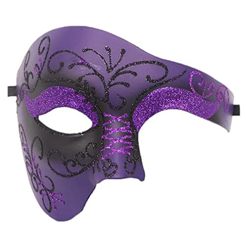 Chickwin Retro Party Maskerade Maske Karneval Weihnachten Ostern Maske Halloween Maske Herren Maske Fasching Maskenball, Violett von Chickwin