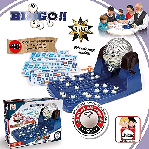 Chicos - Lottery Bingo Spiel Erwachsene 48 Cards Deluxe | Lotto Machine (20805) von Chicos