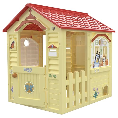 Chicos Bluey Kinderhaus für den Außenbereich, robuster und langlebiger Kunststoff, einfache und schnelle Montage/Demontage (89625) von Chicos