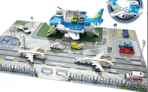 Chidiam Transport Flugzeug Spielzeug Auto Spielzeug Insgesamt 15 Fortbewegungsmittel mit Verkehrsschildern und Spielmatten, Hubschrauber Parkgarage Spielset Geschenk für Kinder 3+ Jungen Mädchen Chidiam Transport Flugzeug Spielzeug Auto Spielzeug Insgesamt 15 Fortbewegungsmittel mit Verkehrsschildern und Spielmatten, Hubschrauber Parkgarage Spielset Geschenk für Kinder 3+ Jungen Mädchen von Chidiam