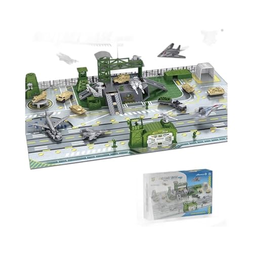 Militär Basis Spielzeug Set, Army Men Playset mit Spielkarte, Militärfahrzeug, Waffenzubehör und Fahrzeugzubehör, tolles Armeespielzeug für Kinder 3+ Jahren Jungen Mädchen Militär Basis Spielzeug Set, Army Men Playset mit Spielkarte, Militärfahrzeug, Waffenzubehör und Fahrzeugzubehör, tolles Armeespielzeug für Kinder 3+ Jahren Jungen Mädchen von Chidiam