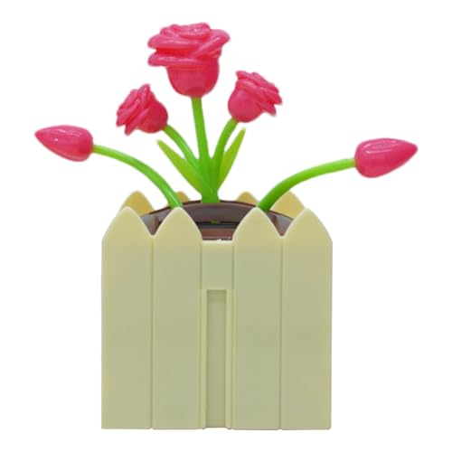 Auto-Ornament – Solar-Blumen-Wackelkopf-Armaturenbrett-Dekoration, schüttelnder Blumentopf-Ornament, Auto-Innendekoration, SUV, LKW, Heimdekoration von Chienc
