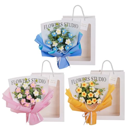 Handgewebter Häkelblumenstrauß – Sonnenblumen-Stricksträuße | tolles Geschenk für Valentinstag, Geburtstag von Chienc