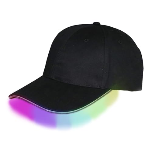 LED-Baseballkappe, Weihnachts- und Event-Kostüm-Zubehör, verstellbarer Hut mit 4 Leuchtmodi, ideal für nächtliche Ausflüge von Chienc