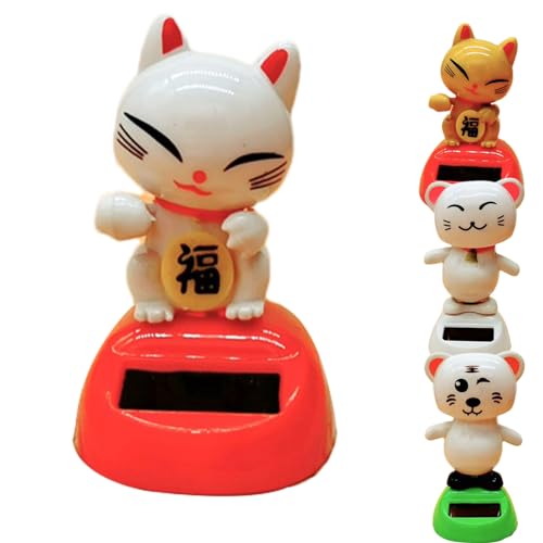 Solar-Dekoration für Katzen – Spielfigur mit Spulenkopf | Interaktives Ornament für Katzen mit Tanzbewegung (Solarenergie) von Chienc