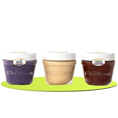ChildGen Knete Play Dough, ungiftig, 100% natürliche Inhaltsstoffe, vegan Knete, Lebensmittelqualität, Kinderknete, Knete ab 2 Jahre, Knetezubehör, Knetset, Knete -Set, Spielknete - 3 x 125g ChildGen Knete Play Dough, ungiftig, 100% natürliche Inhaltsstoffe, vegan Knete, Lebensmittelqualität, Kinderknete, Knete ab 2 Jahre, Knetezubehör, Knetset, Knete -Set, Spielknete - 3 x 125g von ChildGen