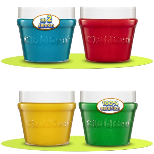 ChildGen Knete Play Dough, ungiftig, 100% natürliche Inhaltsstoffe, vegan Knete, Lebensmittelqualität, Kinderknete, Knete ab 2 Jahre, Knetezubehör, Knetset, Knete -Set, Spielknete - 4 x 125g von ChildGen