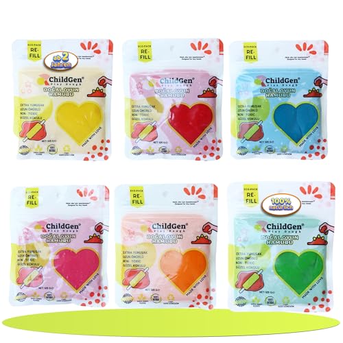 Knete Play Dough 100% natürliche Inhaltsstoffe, ungiftig, Nachfüllpackung, Knete, Kinderknete, Knete ab 2 Jahre, Knetezubehör, Knetset, Knete 6er Set, Spielknete Blau,Grun,Rot,Gelb,Pink,Orange -750g Knete Play Dough 100% natürliche Inhaltsstoffe, ungiftig, Nachfüllpackung, Knete, Kinderknete, Knete ab 2 Jahre, Knetezubehör, Knetset, Knete 6er Set, Spielknete Blau,Grun,Rot,Gelb,Pink,Orange -750g von ChildGen