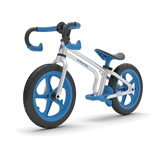 Chillafish Fixie, 12 Zoll lauffahrad im Rennrad Look mit Fussbremse und pannenfreien Reifen, verstellbarer Lenker und Sitz, für 2 bis 5 Jahren, Blau von Chillafish