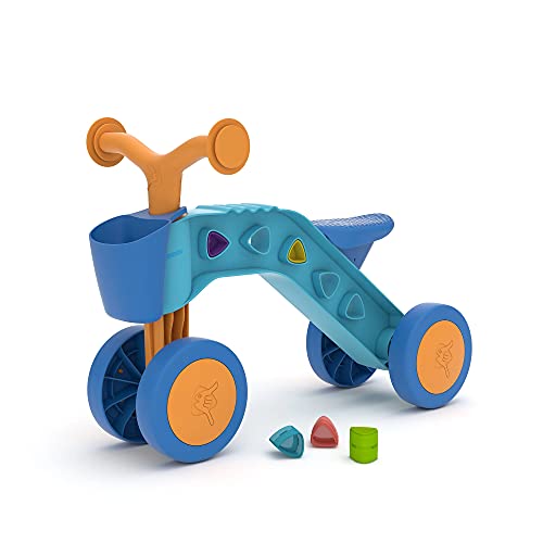 ItsiBitsi-Blocks, Laufrad mit Aufbewahrungskorb und Spielblöcken, die in den Rahmen passen, personnalisier deinen Rahmen, für Kinder von 1 bis 3 Jahren, Blau Orange von Chillafish