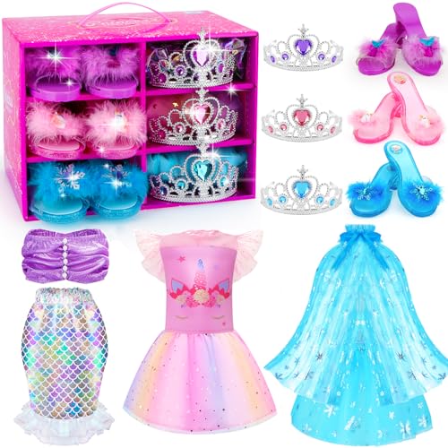 Einhorn-Kostüm für Mädchen, blaue Prinzessinnen-Kleidung mit Oberteil, Feen-Tutu, Schuhe, Rollenspiel-Spielzeug für Kinder, Halloween, Weihnachten, Party Einhorn-Kostüm für Mädchen, blaue Prinzessinnen-Kleidung mit Oberteil, Feen-Tutu, Schuhe, Rollenspiel-Spielzeug für Kinder, Halloween, Weihnachten, Party von Chillife