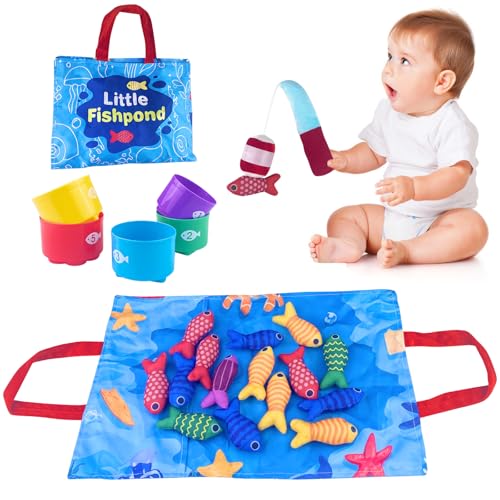 Chiluxendo Angelspiel ab 1 Jahr, Fische Angeln Spiel aus Stoff, Montessori Spielzeug, Angelspielzeug Kinderspielzeug, Lernspielzeug, Lernspiele Motorikspielzeug, Geschenke für Babys Jungen Mädchen Chiluxendo Angelspiel ab 1 Jahr, Fische Angeln Spiel aus Stoff, Montessori Spielzeug, Angelspielzeug Kinderspielzeug, Lernspielzeug, Lernspiele Motorikspielzeug, Geschenke für Babys Jungen Mädchen von Chiluxendo
