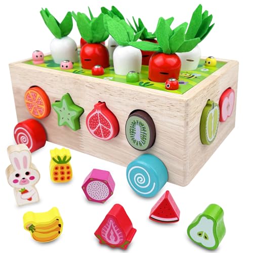 Chiluxendo Montessori Spielzeug ab 1 Jahr, Motorikspielzeug Baby Wooden Karottenernte, Holzspielzeug Toys Montessori-Holzspielzeug, Holz Montessori-Spielzeug, für Kleinkinderreisen Chiluxendo Montessori Spielzeug ab 1 Jahr, Motorikspielzeug Baby Wooden Karottenernte, Holzspielzeug Toys Montessori-Holzspielzeug, Holz Montessori-Spielzeug, für Kleinkinderreisen von Chiluxendo