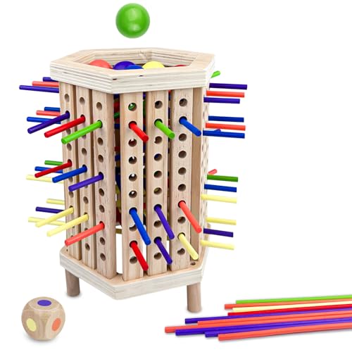 Chiluxendo Montessori Spielzeug ab 3 Jahre, Motorikspielzeug, Pädagogisches Familienspiel, Spiele Brettspiel aus Holz, Feinmotorik Spiel, Würfelspiel mit Bunten Stäben und Würfel, Holzspielzeug Chiluxendo Montessori Spielzeug ab 3 Jahre, Motorikspielzeug, Pädagogisches Familienspiel, Spiele Brettspiel aus Holz, Feinmotorik Spiel, Würfelspiel mit Bunten Stäben und Würfel, Holzspielzeug von Chiluxendo