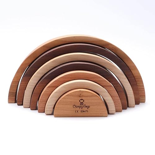 Chimpy Toys Regenbogen Set Nachhaltig und natürliches Holz nach Montessori Motorikspielzeug von Chimpy Toys