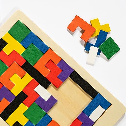 Chinchilla® Holz-Puzzle Brain Twister | Buntes Geschicklichkeitsspiel für Kinder | Unterhaltung für Freizeit & Geselligkeit | Herausforderndes Lernspielzeug | Farbenfrohes Denkspiel von Chinchilla