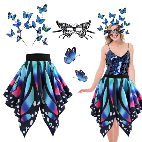 Chingcoo Schmetterling Kostüm Damen, Schmetterling Rock, Schmetterling Haarreif,Spitzenmaske, Karneval Kostüm, Schmetterling Kostüm, Karneval Kostüm Damen für Damen Cosplay Mottoparty Faschingskostüme Chingcoo Schmetterling Kostüm Damen, Schmetterling Rock, Schmetterling Haarreif,Spitzenmaske, Karneval Kostüm, Schmetterling Kostüm, Karneval Kostüm Damen für Damen Cosplay Mottoparty Faschingskostüme von Chingcoo