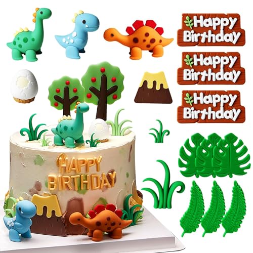 Dinosaurier Kuchen dekoration,Dino Geburtstag Deko,16 pcs 3D Dino Tortendeko, Dino Kuchen Deko Dekoration Kinder party und Dschungel-Themen Dinosaurier Kuchen dekoration,Dino Geburtstag Deko,16 pcs 3D Dino Tortendeko, Dino Kuchen Deko Dekoration Kinder party und Dschungel-Themen von Chingcoo