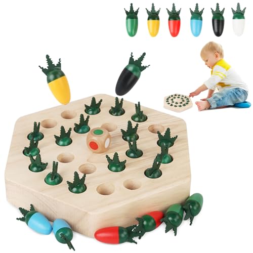 Karotten Memory Spiel ab 4 Jahre,Gedächtnis Schach Lernspielzeug Montessori Spielzeug ab 3 4 5 Jahre,Brettspiel Holz Kinderspiele Training Konzentration Gesellschaftsspiele Kinder Karotten Memory Spiel ab 4 Jahre,Gedächtnis Schach Lernspielzeug Montessori Spielzeug ab 3 4 5 Jahre,Brettspiel Holz Kinderspiele Training Konzentration Gesellschaftsspiele Kinder von Chingcoo