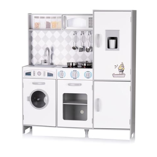Chipolino Holz-Kinderküche 102 cm Spülmaschine, Licht, Musik, Töpfe, Eismaschine, Farben:weiß Chipolino Holz-Kinderküche 102 cm Spülmaschine, Licht, Musik, Töpfe, Eismaschine, Farben:weiß von Chipolino