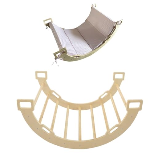 Chipolino Holz-Kletterbogen 4 in 1 Wippe, Spieltunnel, Kletterleiter, Ruhezone, Farben:braun von Chipolino