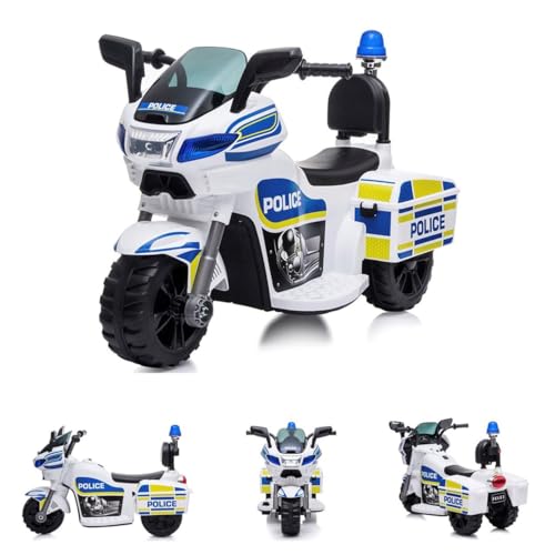Chipolino Kinder Elektromotorrad Polizei 3 Räder Scheinwerfer Musikfunktion, Farbe:weiß blau Chipolino Kinder Elektromotorrad Polizei 3 Räder Scheinwerfer Musikfunktion, Farbe:weiß blau von Chipolino